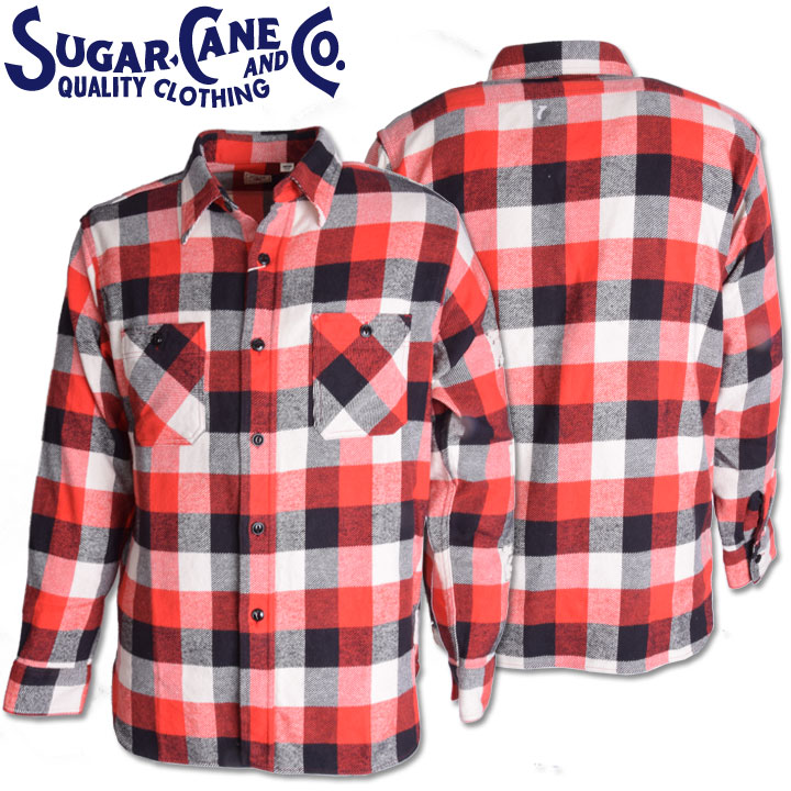 Rakuten - Sugar Cane（シュガーケーン）TWILL CHECK L/S WORK SHIRT SC27967-165 Red　ネルシャツ