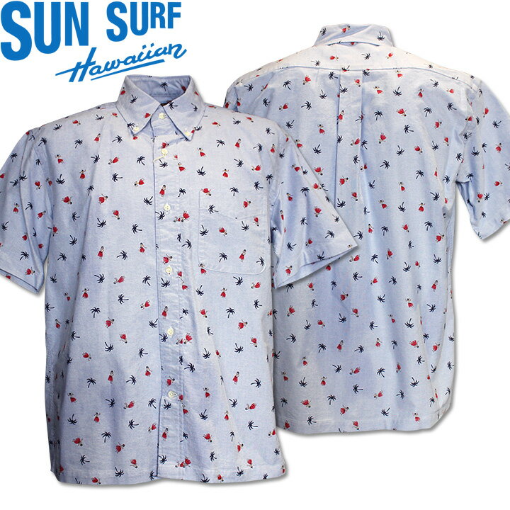 樂天商城 - SUN SURF（サンサーフ）COTTON OXFORD B.D. SHIRT『HULA DANCER』SS39282-125 Blue