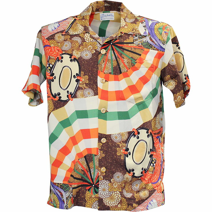 SUN SURF（サンサーフ）アロハシャツ HAWAIIAN SHIRT『SPECIAL EDITION/MIKAGURA』SS39271-138 Brown｜50s復刻柄 メンズ 開襟シャツ｜ヴィンテージ風 ハワイアン レーヨンシャツ 半袖｜リゾートシャツ おしゃれ 夏コーデに｜送料無料