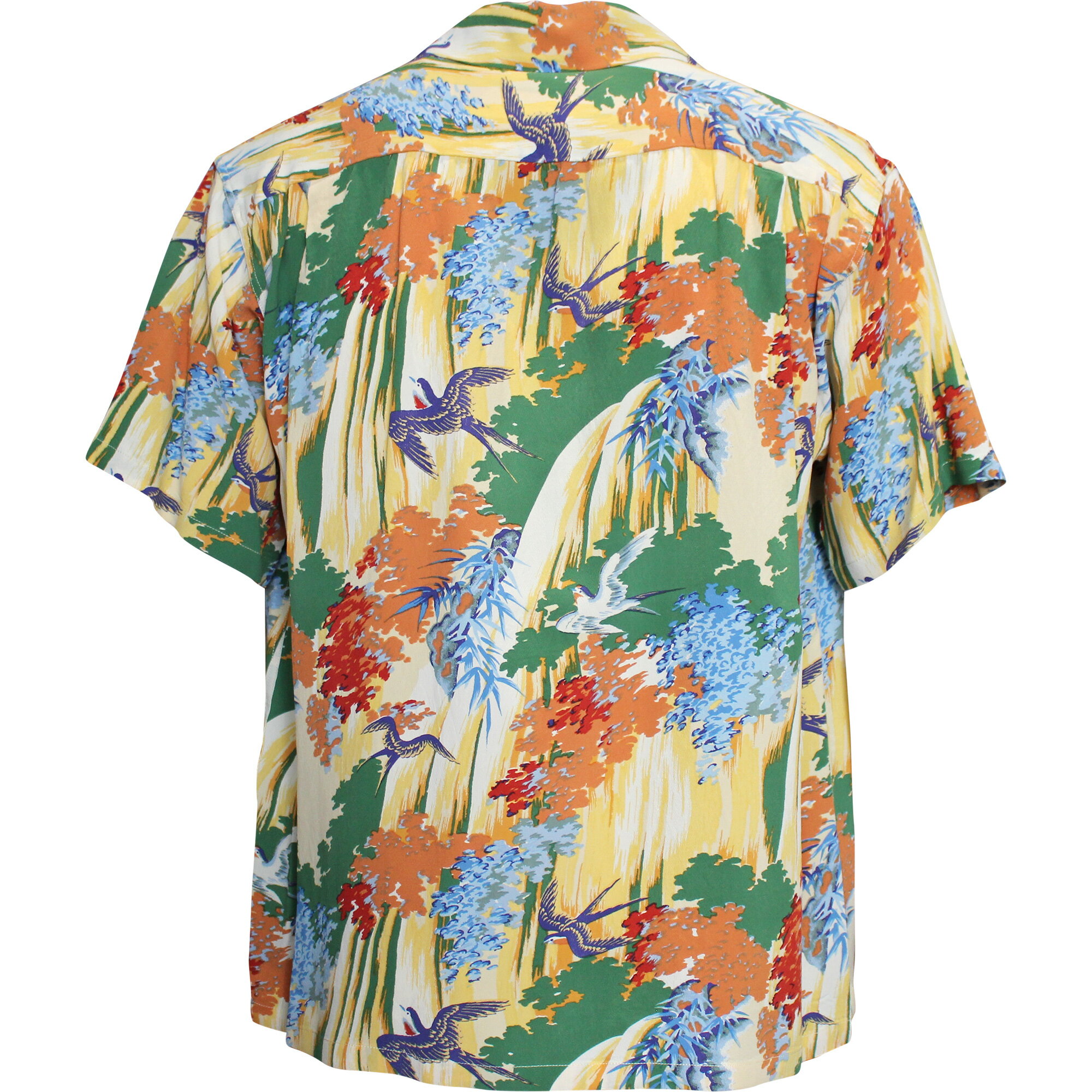 SUN SURF（サンサーフ）アロハシャツ HAWAIIAN SHIRT『SWALLOW WILDLY FLUTTERING』SS39426-145 Green｜50s復刻柄 メンズ 開襟シャツ｜ヴィンテージ風 ハワイアン レーヨンシャツ 半袖｜リゾートシャツ おしゃれ 夏コーデに｜送料無料