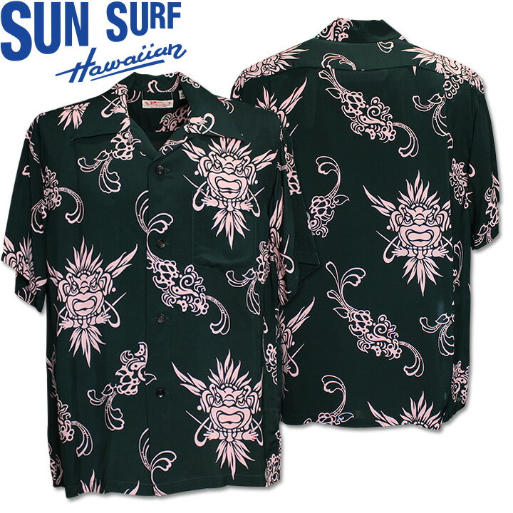 Rakuten - [2026SS新作!]SUN SURF（サンサーフ）アロハシャツ HAWAIIAN SHIRT『INCARNATION OF GOD』SS39611-119 Black｜50s復刻柄 メンズ 開襟シャツ｜ヴィンテージ風 ハワイアン レーヨンシャツ 半袖｜リゾートシャツ おしゃれ 夏コーデに｜送料無料