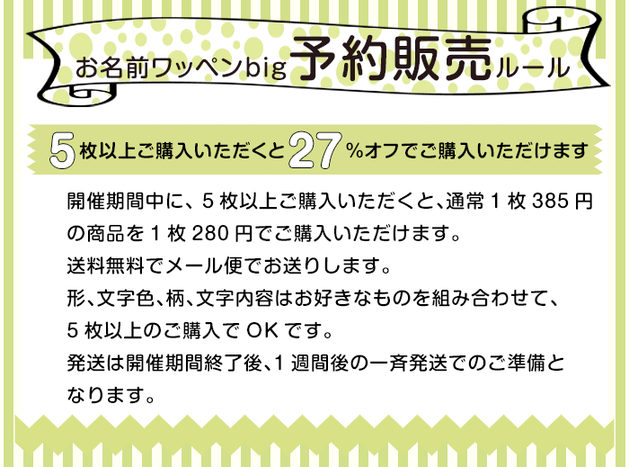 5文字以上のご注文で1枚378円→300円★入園・入学準備に!!★アイロン接着・お名前ワッペンbig共同購入お名前シール ネームシール 名札 入園入学 準備 名前 ワッペン ローマ字 体操服 スモック 制服 ひらがな アップリケ 大きい 名入れ