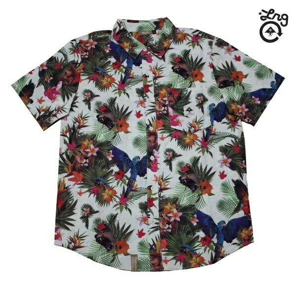 楽天メリケンマーケット Street wearLRG 半袖 シャツ HAWAIIAN SAFARI SS WOVEN O.WHT D142001 【 エルアールジー 柄シャツ / メンズ 半袖 / トップス / アロハシャツ / スケーター / レゲエ / ストリート / あす楽 】