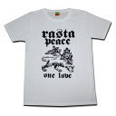 ラスタ Tシャツ RASTA PEACE WHT ホワイト bk016 【 メンズ / レゲエ / REGGAE / RASTA / ダンス / HIPHOP / ヒップホップ / ストリート / スケーター / サーフ / メール便可 / あす楽 】
