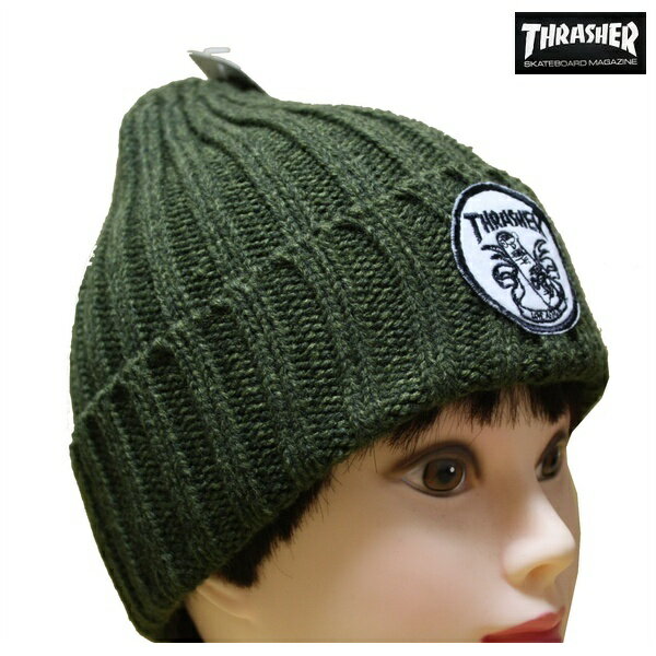 THRASHER ニットキャップ KHAKI 14TH-N55 