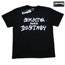 THRASHER TVc SKATE AND DESTROY BLK ubN TH8103 y Y / XbV[ TVc / XP[^[ / Xg[g / T[t / XP[g / XbV[  / QG / [։ / y z