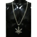 B系ネックレス マリファナ SLV bk 【 メンズ ネックレス / ストリート / チョーカー / B系 シルバー / レゲエ HEMP / HIPHOP / ヒップホップ / ダンス / ハード / ラインストーン / あす楽 】