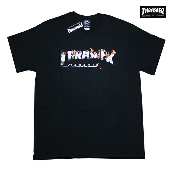THRASHER Tシャツ INTRO BURNER S/S TEE BLK 311210 ブラック 【 2019 メンズ / スラッシャー Tシャツ / USA モデル スケーター / ストリート / サーフ / スケート / スラッシャー 半袖 / レゲエ / メール便可 / あす楽 】
