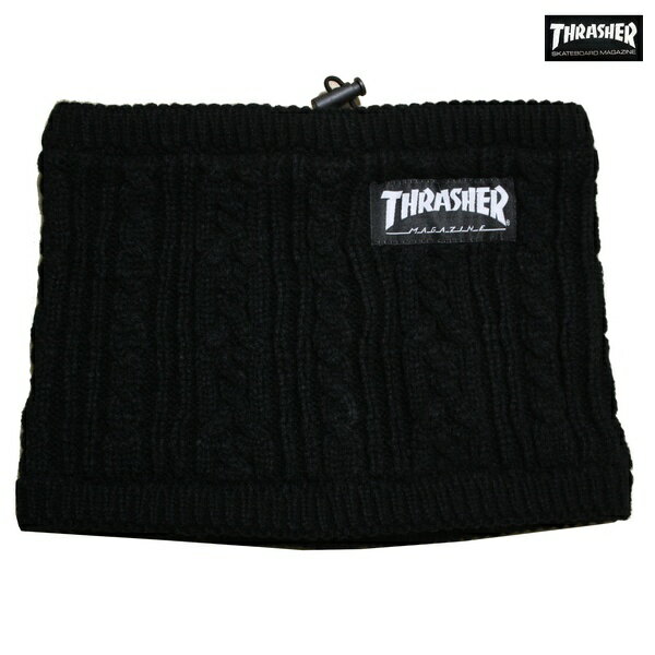 スラッシャー ネックウォーマー メンズ THRASHER ネックウォーマー 17TH-K53 BLK ブラック 【 スラッシャー ネックウォーマー / スケーター スケボー / ストリート / 防寒 / スケート / レゲエ / メール便 / あす楽 TH-150】