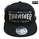 THRASHER キャップ 40years 限定平ツバキャップ 40Y-THR01 【 メンズ CAP 40周年限定/ スラッシャー キャップ / スケーター / ストリート / サーフ / スケート / スラッシャー スナップバック 帽子 / レゲエ / あす楽 】
