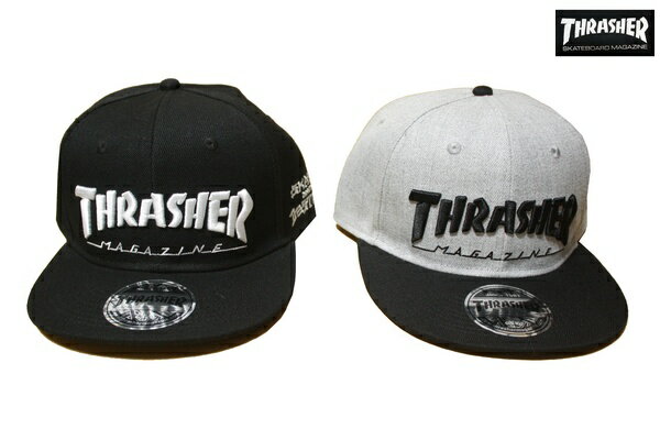 スラッシャー THRASHER キャップ MAG LOGO 平ツバキャップ THR-C03 ブラック グレー【 2021 メンズ CAP / スラッシャー キャップ / スケーター / ストリート / サーフ / スケート / スラッシャー スナップバック 帽子 / レゲエ / あす楽 】