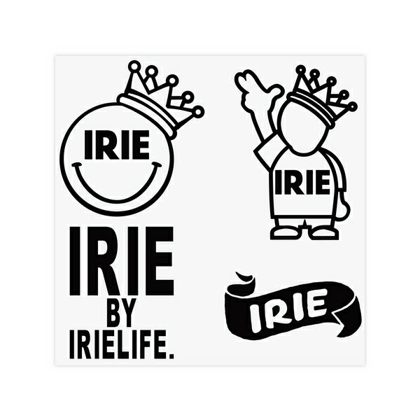 IRIE カッティングステッカー CUTTING STICKER SET IRHA21004 ブラック 黒【 2021 アイリー lrie Life / レゲエ / メンズ 車 バイク サーフボード / アイリー ステッカー シール / レゲエ / ストリート / ラスタ / スケーター / アイリーライフ / メール便可 / あす楽 】