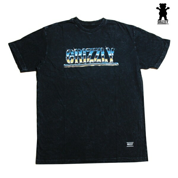 GRIZZLY Tシャツ Sittin On Chrome SS TEE vigr21su40TD TDYE タイダイブラック【 2021 グリズリー Tシャツ / メンズ Tシャツ /スケーター スケボー スケートボード/ B系 / メール便可 / あす楽 】