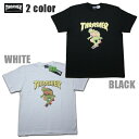 THRASHER Tシャツ TURTLES S/S TEE THTUR-ST002 ホワイト ブラック【 タートルズ コラボ アメコミ 2022 メ...