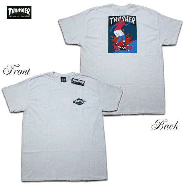 THRASHER Tシャツ HURRICANE S/S TEE 311567 ホワイト 白 【 2022 メンズ / スラッシャー Tシャツ / USA モデル スケーター / ストリート / サーフ / スケート / スラッシャー 半袖 / レゲエ / メール便可 / あす楽 】