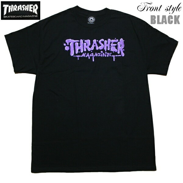 THRASHER Tシャツ WET PAINT S/S TEE 311694 ブラック 黒【 2026 メンズ / スラッシャー Tシャツ / USA モデル スケーター / ストリート / サーフ / スケート / スラッシャー 半袖 / レゲエ / メール便可 / あす楽 】
