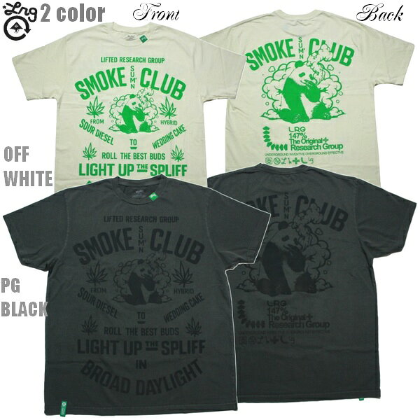 LRG Tシャツ PANDA SMOKE CLUB TEE L4LQMSSXX PGブラック 黒 オフホワイト