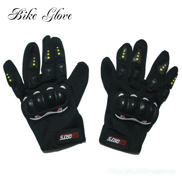 バイクグローブ [ ブラック 黒 ]【 ワンサイズ / アクセサリー / バイク 手袋 バイカー / スケボー ス..