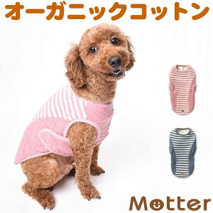 犬服 ドッグウェア オーコット接結ボーダー切替ベスト 7-9号 大型犬 洋服 ピンク/ネイビー 秋冬 オーガニックコットン 日本製 綿100％ dog wear