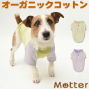 犬の服 オーコットガーゼ裏毛配色半袖Tシャツ 4-6号 中型犬の洋服 グリーン/パープル 春夏 オーガニックコットンのドッグウエア 日本製