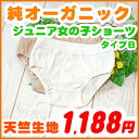 子供 女児 ショーツ 【天竺生地ショーツ タイプB】 120 130 140 150cm オーガニックコットン ジュニア ショーツ 女の子 下着 インナー 子ども パンツ アトピー Shorts