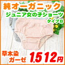 子供 女児 ショーツ 【草木染ガーゼショーツ タイプB】 120 130 140 150cm オーガニックコットン ジュニア ショーツ 女の子 下着 インナー 子ども パンツ アトピー Shorts