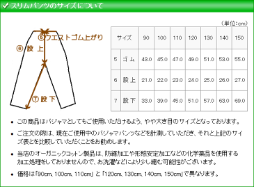 パジャマ キッズ 男児女児 ミニ裏起毛スリムパンツ 120cm-150cm オーガニックコットン 綿100％ 子供 男 女 寝間着 寝巻き 寝衣 綿 日本製 秋/冬 kids pajama pants boy girl