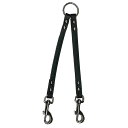 店頭展示品/訳あり/B品【2ドッグレザーカプラー45cmブラック】2頭引き