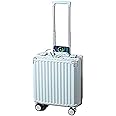 スーツケース SSサイズ 30L/機内持込/1-2泊 キャリーケース 機内持ち込み キャリーバッグ USB充電口 カップホルダー ブルー アルミフレーム式 超軽量 小型 耐衝撃 静音 ダブルキャスター(4)