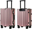 スーツケース キャリーケース キャリーバッグ Mサイズ 45L/託送必要/3-5泊 TSAロック搭載 アルミフレームタイプ 超軽量 小型 大型 耐衝撃 静音 ダブルキャスター 360度回転 旅行 出張(4)