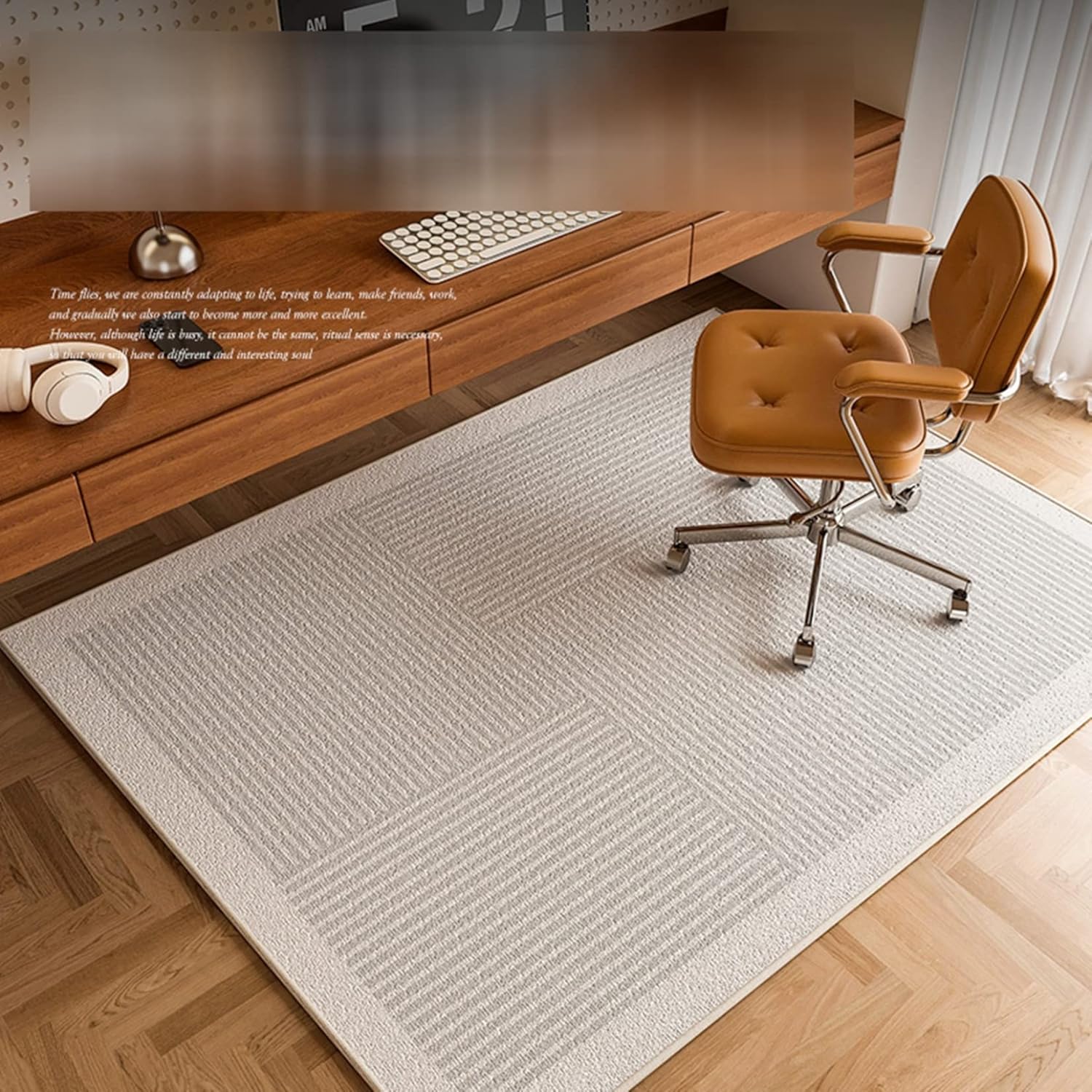 チェアマット ゲーミングチェアマット デスク下カーペット 大判 防音 足元 カーペット 椅子用マット モダン柄 無味無臭 お手入れ簡単 洗える カット自由 在宅勤務 フローリング オフィス 幅広く使え