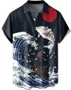 アロハシャツ メンズ アウトドア シャツ メンズ 半袖 柄シャツ メンズシャツ 薄手 夏 アロハビーチシャツ 軽量 ストライプ サマー カジュアル ボタンダウン シャツ 花柄 鮮やか カジュアル 花火