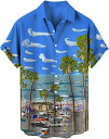 アロハシャツ メンズ 開襟シャツ メンズ 半袖 レーヨン トップス 柄シャツ メンズシャツ 薄手 夏 アロハビーチシャツ 通気性 速乾 超軽量 ルーズプリント サマーハワイシャツ 面白いTシャツ メン