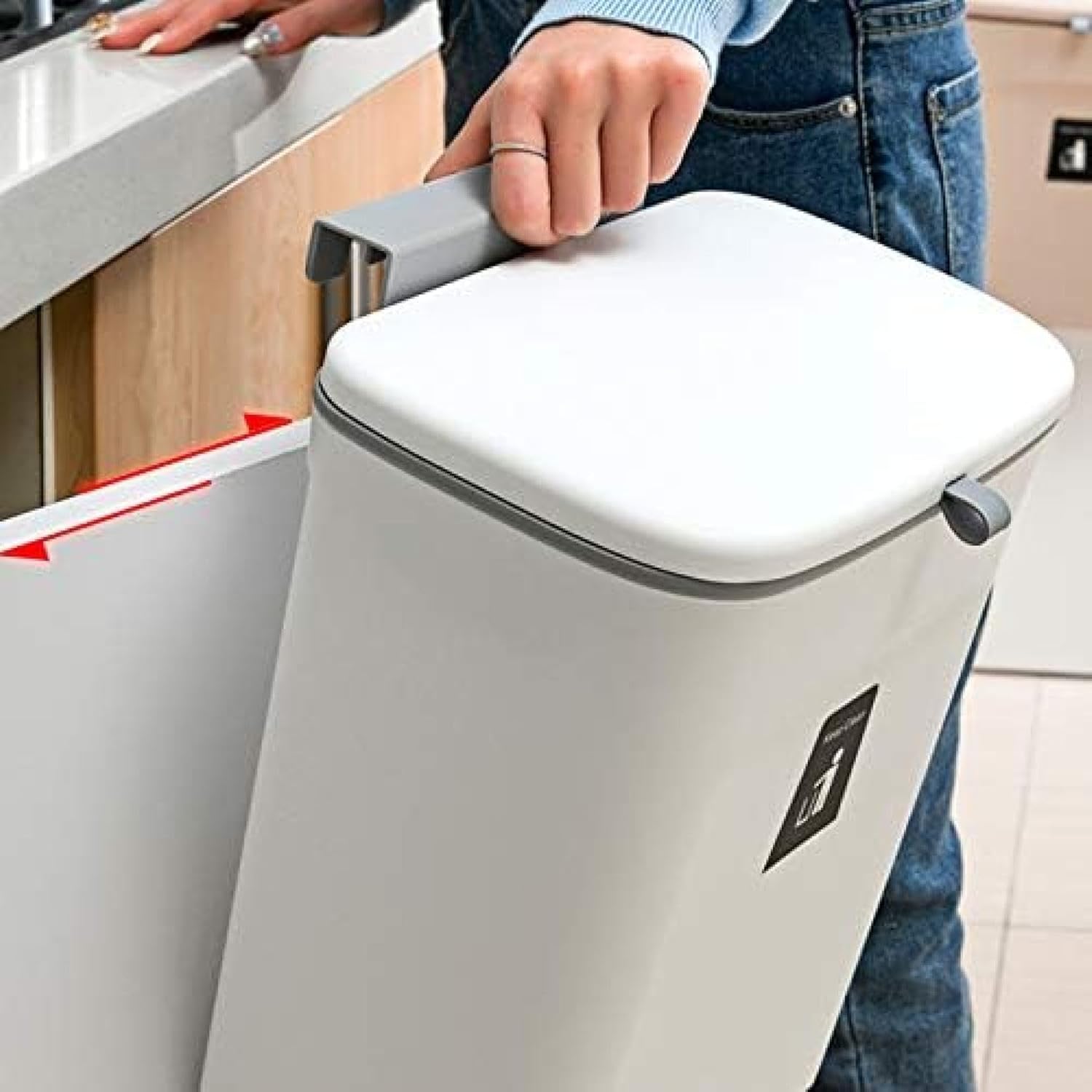 ゴミ箱 壁掛け 9L 大容量 ふた付き 大口径 吊り下げ 省スペース 車内 オフィス 寝室 洗面所 キッチン調理台 シンクの扉 おしゃれ 収納グッズ