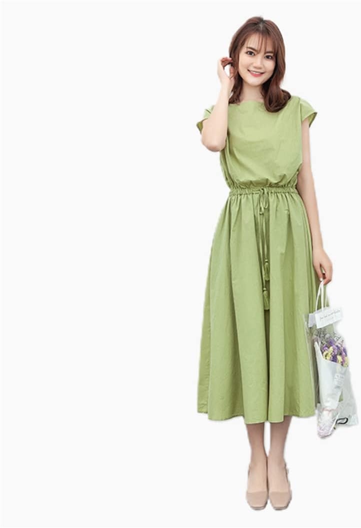 Allegra K ドレス チェック柄 Aラインワンピース コントラストカラー クルーネック ボタンフロント エレガント レディース ダークブルー XL