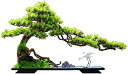 人工観葉植物 人工盆栽の木の白い陶磁器のクレーンの陶磁器の抜け物と青い細かい砂のデスクトップの装飾リビングルームとオフィスの装飾 人工盆栽