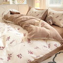 4点セット 寝具カバーセット かわいい ダブル 1.8m 180×220cm 四季通用 おしゃれ 布団カバー 掛け布団カバー 敷き布団カバー 洋式・和式兼用 ベッド用 布団用 柔らかい 洗い替え 防ダ(3)