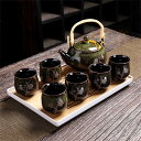 茶器セット 8点セット 和風 クラシック磁器茶具 湯呑み 茶托 茶器セット ティーポット 土瓶 茶こし付 茶碗 茶器揃