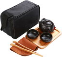 セット 黒 磁器 クン フー 茶器 手作り 茶 セット 旅行 茶 セット 説明書 茶 カップ 旅行 ポータ