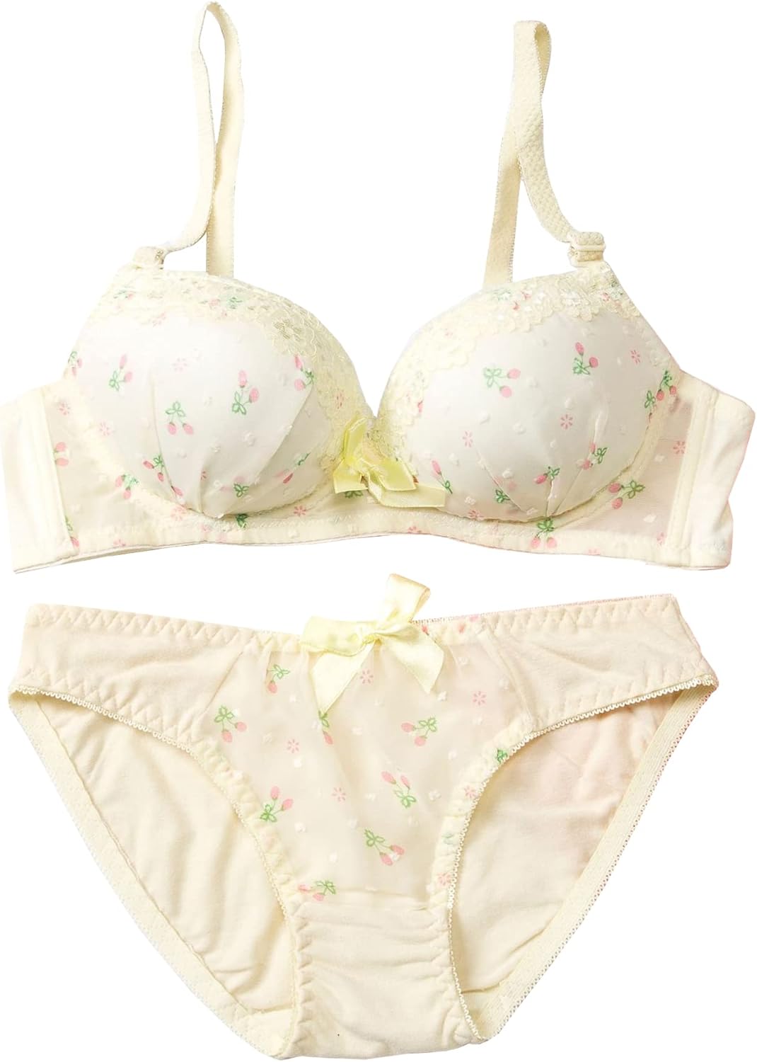 快売可愛い森ガールブラジャー&ショーツシンプル水玉2点セットワイヤー付きブラ