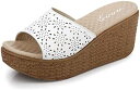 美脚 厚底サンダル ミュール ウェッジソール 安定感 7.5cmヒール ストーム付き 歩きやすい 疲れない カジュアル キレイめ(4)