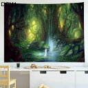 購入25%OFF 森の光 タペストリー 木 自然風景 大判 壁掛け 風景画タペストリー DGM 新緑の並木 多機能壁掛け カラー モダンなアート 布ポスター 模...