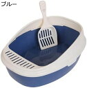 購入15%-30%OFF 猫トイレ 大きめ 小型 ハーフカバー?オープンタイプ スコップ付き?猫用トイレ本体 子猫 大きい猫 猫砂飛び散り防止 漏れ砂穴設計 取り外し可能 掃除簡単 快適ワイド?出入り自由 キャットトイレ 猫用品 50*38*22cm
