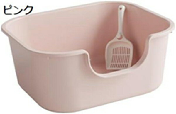 購入15％-30%OFF 猫トイレ本体 オープントップペットトイレトレイ猫トイレハイサイド猫製品ポータブル便器半密閉猫トイレ 47*40*20cm