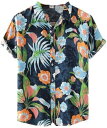 メンズ 花柄シャツ アロハシャツ 総柄 夏用 アロハシャツ 半袖 ハワイ風 ビーチシャツ 日焼け止め 薄手 涼しい 羽織り 通気速