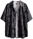 メンズ アロハシャツ 総柄 夏服 薄手 ハワイ風 ビーチシャツ 日焼け防止 カジュアル 涼しい 通気性 アウター プリントシャツ