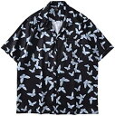 アロハシャツ 花柄シャツ メンズ 夏 トップス 折り襟 総柄 キューバシャツ 薄手 軽い カジュアル レトロ 汗染み防止 ビーチシ