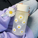 水筒 ガラス水筒 350ml 500ml 女の子 クモガラス かわいい クリアボトル ウォーターボトル ミニ 花柄 クマ柄 ブラシ