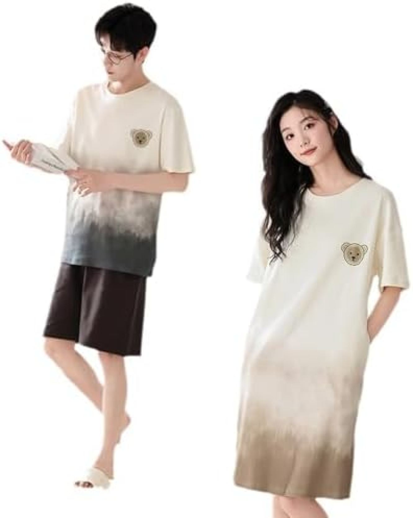 楽天M＆ONE2024パジャマ レディース 夏 ルームウェアセット ペアルック 半袖 Tシャツ 綿100 ルームワンピース 部屋着 寝巻き 可愛い 短パン 上下セット 吸汗 快適 通気 ハーフパンツ ひんやり 便利服