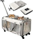 猫用キャリーケース 2匹用 キャスター付き 折りたたみ式 犬 猫 ペットキャリー 16kg 通気性・拡張性 小型・中型犬・猫の帰省やアウトドアに適したデザインで...